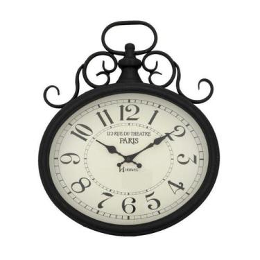 Imagem de Relógio De Parede Herweg Metal Preto Fosco