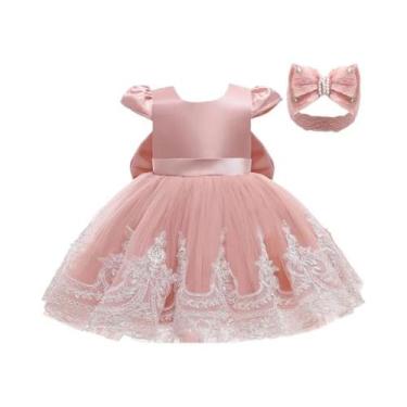 Imagem de Vestido De Princesa Branco Bordado Para Bebês Meninas, Festa De Casame