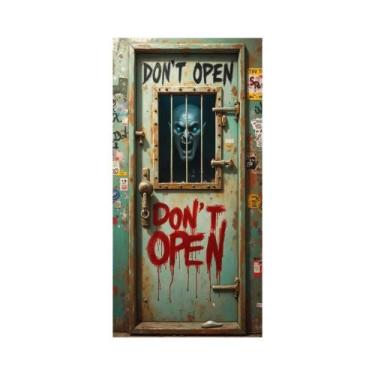 Imagem de Banner De Porta De Halloween 72x35 Polegadas Poliéster Fantasma Hospit