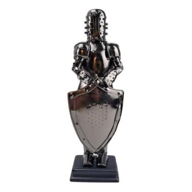 Imagem de Escultura Cavaleiro Medieval Com Escudo Em Guarda Metal - GS