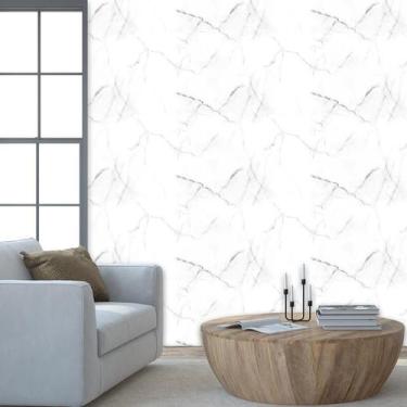 Imagem de Papel De Parede Marmore Pigues Cinza Autocolante Sala Cozinh - LRP