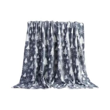 Imagem de Manta De Natal Quente E Macia De Pelúcia Para Inverno, Com Estampa De 