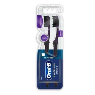 Imagem de Escova Dental Oral-B 5 Ações Carvão Advanced 2 Unidades