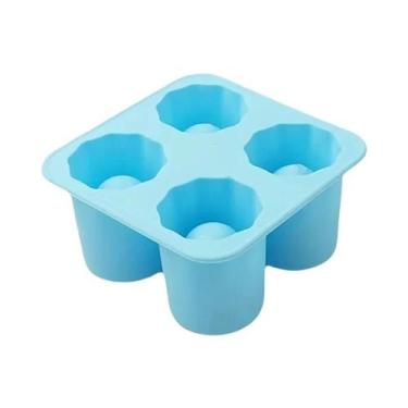 Imagem de Forma De Gelo De Silicone Para 4 Copos, Bandeja De Gelo Para Copos De 
