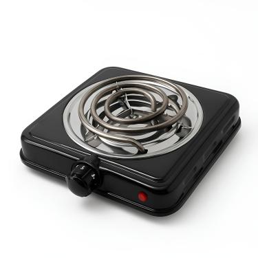 Imagem de Fogão Elétrico Portátil 1 Boca 1000W 220V com Termostato de Segurança – Preto