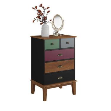 Imagem de Cômoda 5 Gavetas - Apaixone&Decore, Preto Color