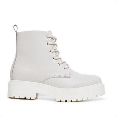 Imagem de Bota Coturno Feminina Tratorada Com Cadarço Couro-Feminino