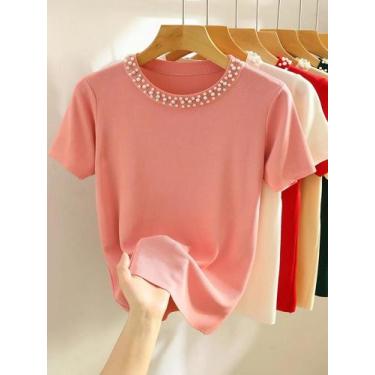 Imagem de Camiseta Tricotada Sem Mangas Feminina Y2K Moda De Verão Preto E Branc