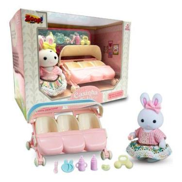 Imagem de Coleção Completa Casinha Feliz Coelhinho Brinquedo Zoop Toys, Carrinho
