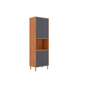 Imagem de Paneleiro Cozinha Modulado Áurea c/ 4 Portas 70cm Cinamomo/Titanium MGM