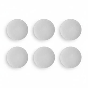 Imagem de Kit 06 Prato Sobremesa Relevo Dunas 20 cm Germer Porcelanas