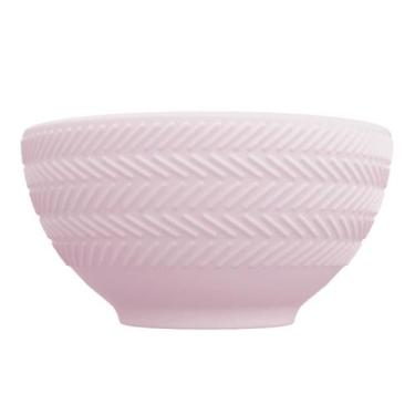 Imagem de Bowl Tigela Sobremesa Rosa Relevo Chevron Germer - Germer Porcelanas