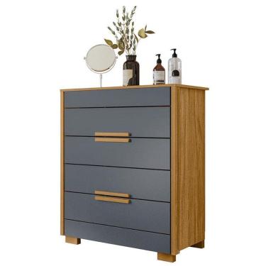 Imagem de Cômoda Gaveteiro Dhara Freijó Cinza - Moval