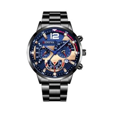 Imagem de Relógio Analógico De Quartzo Masculino Com Pulseira De Aço Inoxidável 