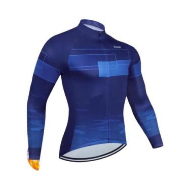 Imagem de Camisa De Ciclismo Térmica Masculina De Inverno Com Forro De Lã, Manga