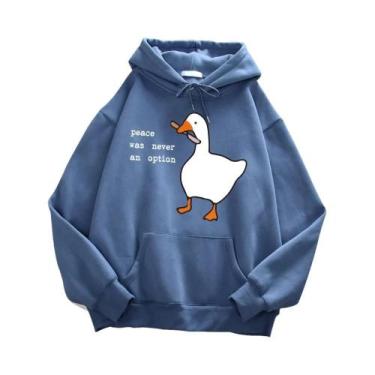 Imagem de Moletom Masculino Oversized Com Capuz, Estilo Hip Hop, Estampa Peace W