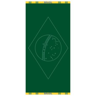 Imagem de Toalha de Banho Praia e Piscina Bandeira do Brasil Buettner Jacquard Relevo cor Verde
