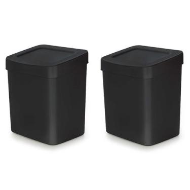 Imagem de Kit 2 Lixeiras De Pia Cozinha 2,5L Banheiro Lavabo Pequena - Forma