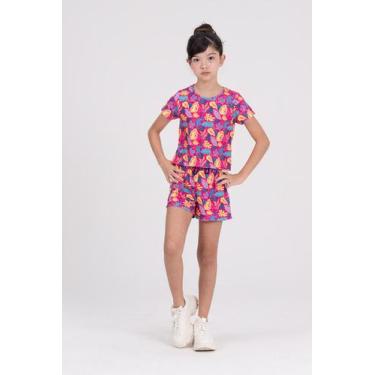 Imagem de Conjunto Infantil Cropped Folhagens Pink - Vida Costeira Oficial, 3, P