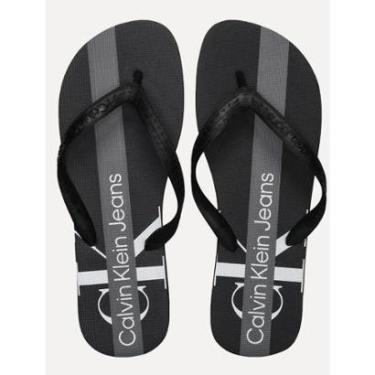 Imagem de Chinelo Calvin Klein Jeans Masculino Cadarço Basic Preto-Masculino