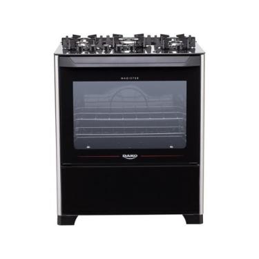 Imagem de Fogão de Chão À Gás 5 Bocas Acendimento Automático Mesa Vidro Temperad