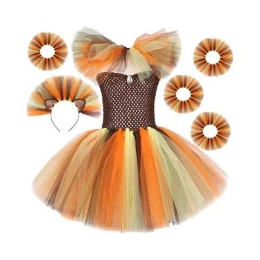 Imagem de Fantasia De Leão Rei Da Selva Para Meninas, Vestido Tutu De Animal Par