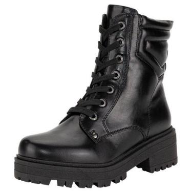 Imagem de Bota feminina coturno mooncity 72234, Preto, 36