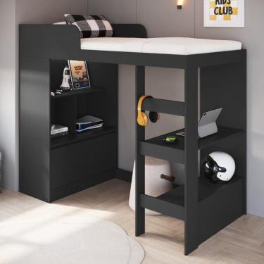 Imagem de Cama de Solteiro Alta com Escrivaninha Embutida para Colchão 188x78cm Multimóveis CR40147