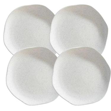 Imagem de Jogo de Pratos Sobremesa 20cm Kit 4 Peças Orion Offwhite Florarte