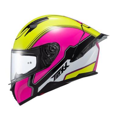 Imagem de Capacete Moto Feminino Texx Raptor Hornet Rosa + Viseira, Roxo Branco 