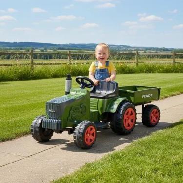 Imagem de Trator eletrico infantil fendt 6v com caçamba buzina biemme