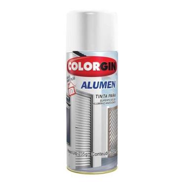 Imagem de Tinta Acrílica em Spray para Alumínio Spray Alumen Branco 7004 Acabamento Metálico Brilhante Fosco Colorgin