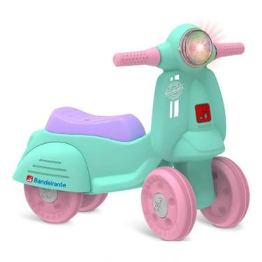 Imagem de Veículo de Equilíbrio Infantil Banderetta Tipo Motocicleta com Luzes e Sons Verde Rosa Lilás Brinquedos Bandeirante