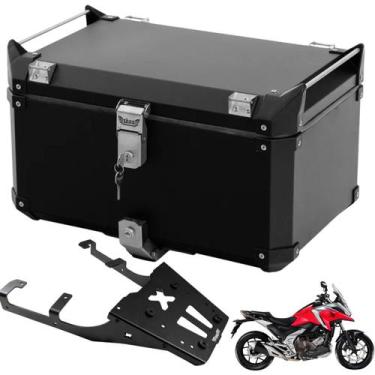 Imagem de Baú Bauleto 55l Alumínio Preto + Bagageiro Honda Nc750x 24+ - Bráz Ace