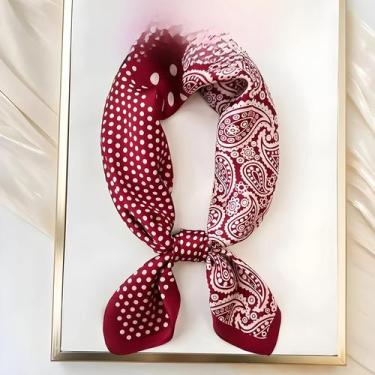 Imagem de Lenço De Seda Feminino 70x70cm, Hijab De Design Luxuoso, Lenço Quadrad