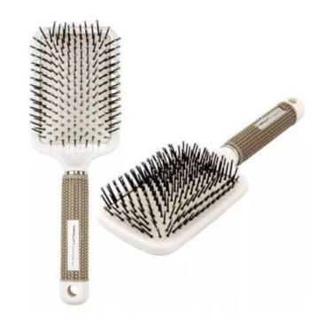 Imagem de Escova Raquete Profissional Almofadada - BDOLL, Branco