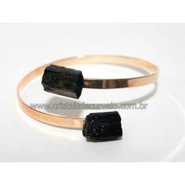 Imagem de Bracelete Ajustável de Turmalina Preta Dourado - Ideal para Revendedor