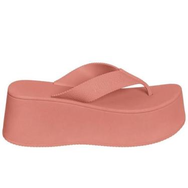 Imagem de Tamanco Feminino Dedo Plataforma Petite Jolie Plus PJ6947, Rosa antigo