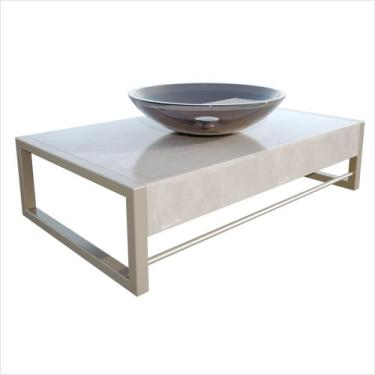 Imagem de Lavabo em Porcelanato Atenas 71,2cm x 43,0cm x 28,0cm Bege/Marmo - Cri