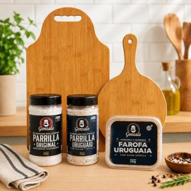 Imagem de Kit para Churrasco Completo com 2 Tábuas MDF 2 Sais de Parrilla Gonzal