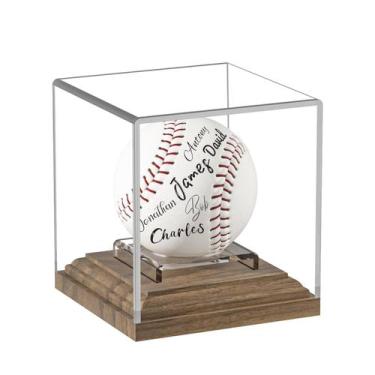 Imagem de Caixa Expositora de Baseball Hikinlichi em Madeira Nogueira com Acríli