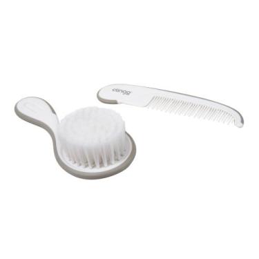 Imagem de Conjunto de Escova e Pente Baby Cinza com 1 unidade - CLINGO