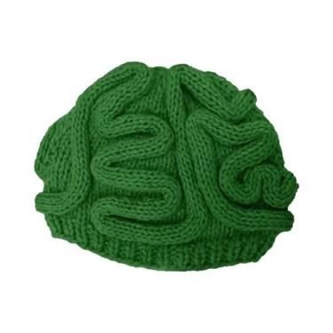 Imagem de Gorro De Lã Rosa Quente Tricotado À Mão Engraçado Presente De Feriado 