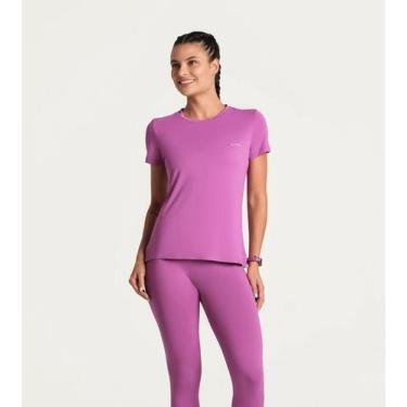 Imagem de Camiseta Lupo Crepe AirDry Feminina, GG, Roxo