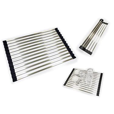 Imagem de Esteira Escorredor Multiuso Descanso Panelas Inox Dobrável