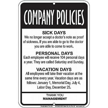 Imagem de Signs 4 Fun Spsmbc Company Policies, placa de estacionamento pequena