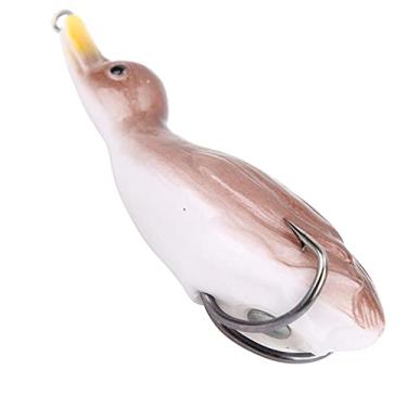 Imagem de Isca artificial para peixes, isca macia de silicone isca para patos de pesca com anzol para outdoores para pesca(marrom)