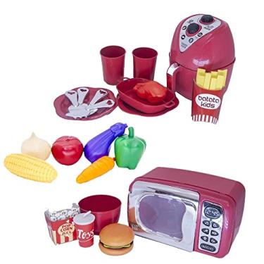 Imagem de Menino Cozinha Eletro Louça Comida Legumes Air Fryer 23pç