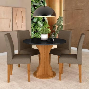 Imagem de Mesa Redonda Com 4 Cadeiras Pérsia 0,9 Cin/pre/capu - Móveis Arapongas