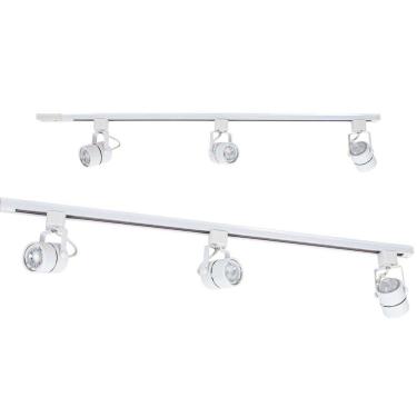 Imagem de Trilho Eletrificado Branco 1m + 3 Spot + 3 LED Dicroica Mr16 6500K St2070